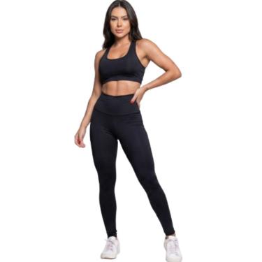Imagem de Calça Legging Cós Alto Lisa Vekyo Roupa Para Academia Treino Moda Fitness Feminina Musculação-Feminino