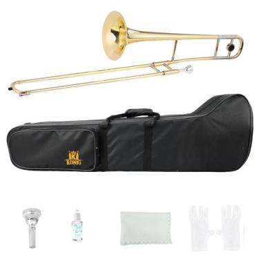 Imagem de Trombone De Vara Konig Bb Laqueado Dourado