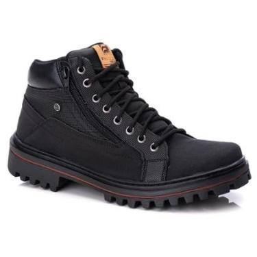 Imagem de Bota Ravino em Couro Coturno com Zíper Ajustável Sola Antiderrapante Masculina-Masculino