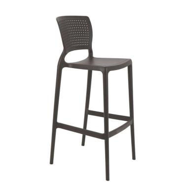 Imagem de Banqueta Alta Para Bar Safira Alta Bar Polipropileno Assento Plástico Marrom Tramontina