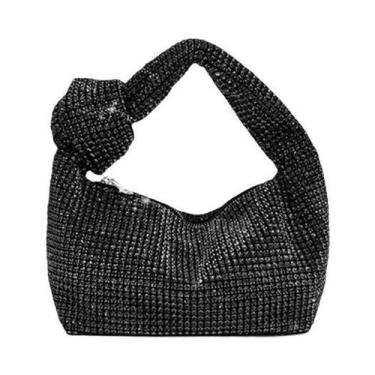 Imagem de Bolsa de Noite Feminina de Luxo com Alça de Cristal - Design Prateado,