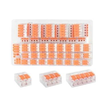 Imagem de 75 Peças Conectores De Fio Elétrico De 2, 3 E 5 Portas, Mini Terminal 