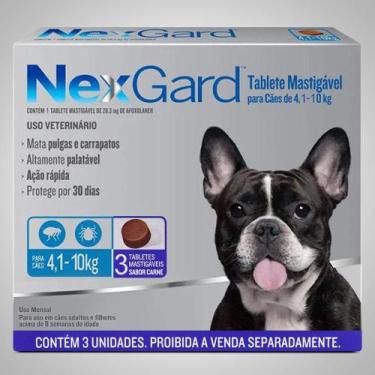 Imagem de Antipulgas E Carrapatos Nexgard Para Cães De 4 a 10Kg Com 3 Tablet - B