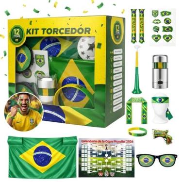 Imagem de Kit Torcedor Brasil Copa Do Mundo Completo Bandeira - Genérica