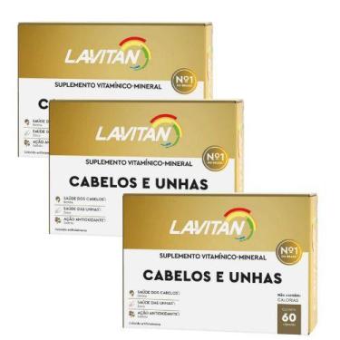 Imagem de kit 3 Lavitan Vitamina Cabelos e Unhas Com 60 Cápsulas - CIMED