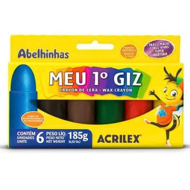 Imagem de Giz De Cera Acrilex Meu Primeiro Giz c/ 06 Cores Jumbo