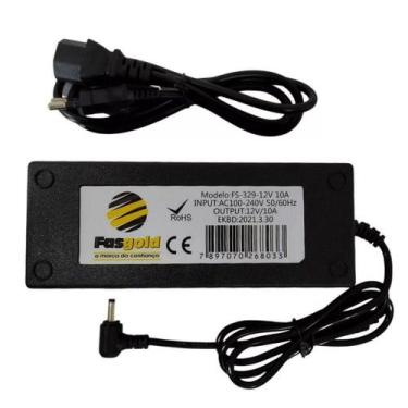 Imagem de Fonte Cabeada 12V 10A FS-329 Bivolt com Protetor Contra Surto e Interf