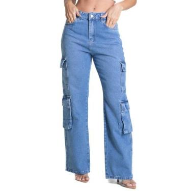 Imagem de Calça Jeans Sawary Reta Petit - 282262 - Azul 42, Azul, 42