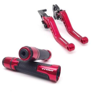 Imagem de Kit Manete Esportivo e Manopla Titan 125 150 160 Freio á Disco - Stark