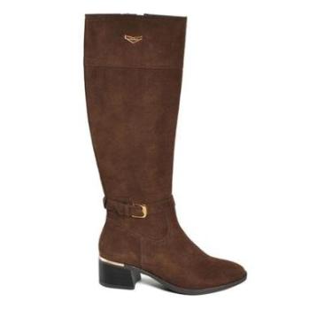 Imagem de Bota Feminina Via Marte Montaria Cano Longo Marrom-Feminino