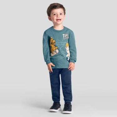 Imagem de Conjunto infantil menino em moletom de animais Brandili-Masculino