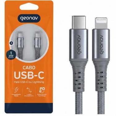 Imagem de Cabo Usb-C Para Usb-C Ou Para Lightning Cinza Geonav
