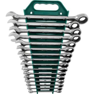 Imagem de Jogo De Chave Combinada Catraca Sata 16 Peças 8 Mm A 24 Mm Aço Cromo V