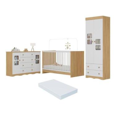 Imagem de Quarto De Bebê Completo Com Berço 3 Em 1 Com Colchão Incluso Serena Mu