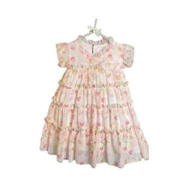 Imagem de Vestido De Festa Infantil De Princesa Tulipa Com Renda E Urso Divertid