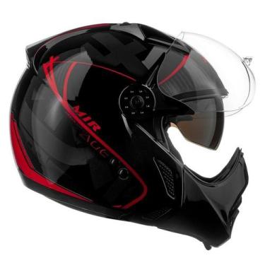 Imagem de Capacete Aberto Feminino Peels Mirage Edge Vermelho Moto, Preto Vermel