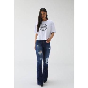 Imagem de Calça Jeans Lança Perfume Flare Atena Destroyed Azul, 38