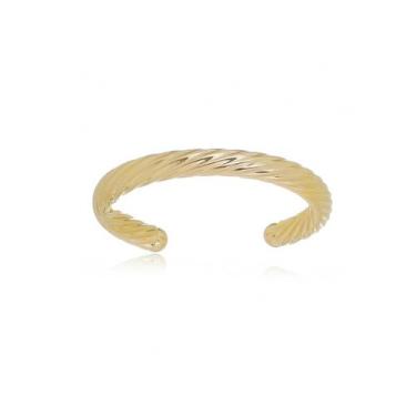 Imagem de Bracelete Tubo Torcido 8mm Banhado a Ouro Liso e Sofisticado - AXS