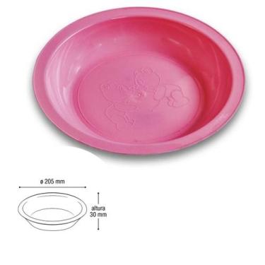 Imagem de Prato Infantil de Plástico Com Desenho de Ursinhos Cor Rosa - Arqplast