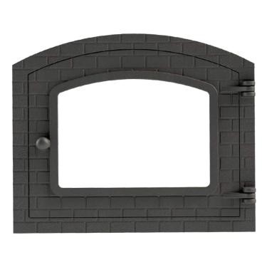 Imagem de Porta para Forno Colonial g Ferro Fundido com Vidro 31,5x46cm Alta Temperatura para Lenha Libaneza
