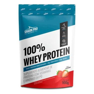 Imagem de Whey Protein 100% Shark Pro Pounch 900g, Morango