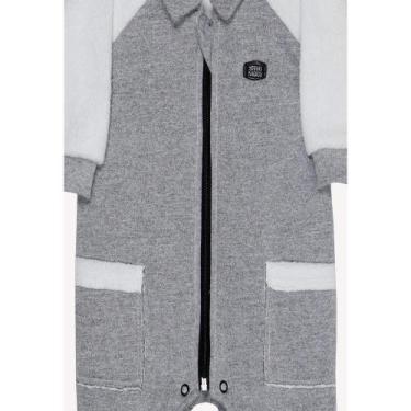 Imagem de Macacão Longo Molecotton Infantil Sonho Mágico, P, Cinza