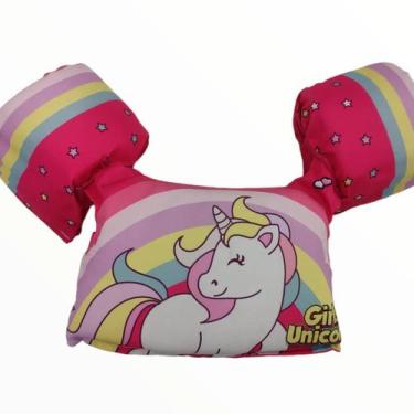 Imagem de Boia Infantil Colete Salva Vidas Personagens Nash, Rosa unicórnio