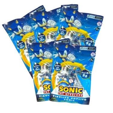 Imagem de KIT 5 Pirulito Poplito Sonic Com Adesivos 9g Cada