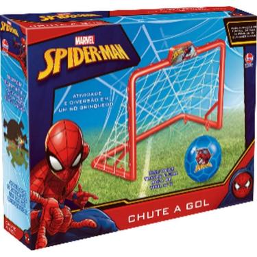 Imagem de Spider-man Chute a Gol com 2 Traves Rede de Nylon Bola No 05 Portátil Líder Brinquedos