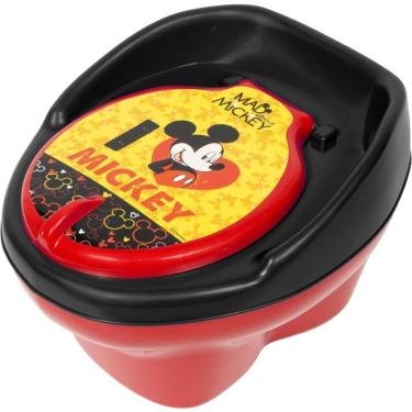 Imagem de Troninho com Redutor Mickey Desfraldamento Reservatório Removível Preto e Vermelho Styll Baby