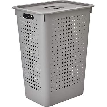 Imagem de Ou Cesto de Roupas com Tampa 47L Chumbo