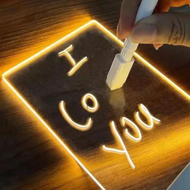 Imagem de Luminária Led Escrever C/ Caneta Lousa Quadro Mesa Anotações - Friburg