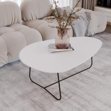 Imagem de Mesa de Centro Trude Organica 35cm x 90cm x 60cm Branco - Previlege