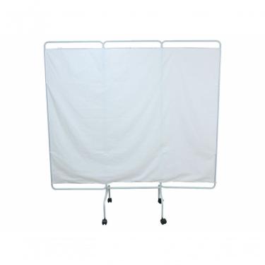 Imagem de Biombo Triplo sem Porta sem Gavetas Tecido Tricoline 100% Algodão Aço Carbono com Pintura Epóxi 120CM Branco Arktus