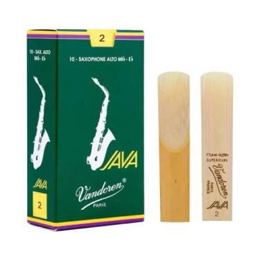 Imagem de Palhetas Para Saxofone Alto Tenor Vandoren Caixa Verde 10 Unidades 20 