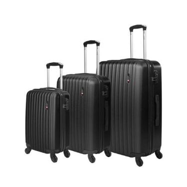 Imagem de Kit de malas de viagem P/M/G ABS Rodas 360 Removíveis Londres Swiss Mo