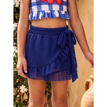 Imagem de Shorts saída de praia em tela com laço animê, Azul royal, 6