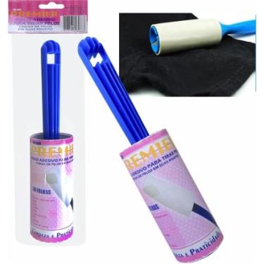 Imagem de Rolo Adesivo Tira Pelos Limpeza de Tecidos 10 Folhas