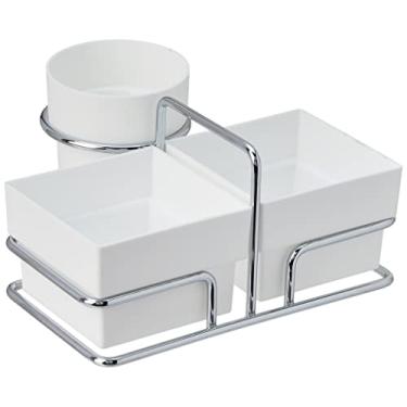 Imagem de Organizador para Sachês de Açúcar/Adoçante e Mexedor, Future, Cromado/Branco