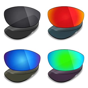 Imagem de Lentes de reposição polarizadas para óculos de sol Costa Del Mar da Mryok 4 pares - Preto discreto/Vermelho fogo/Azul gelo/Verde esmeralda