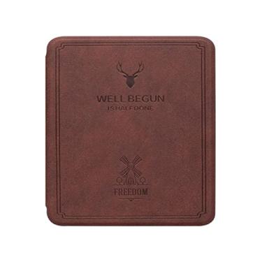 Imagem de Capa com padrão de chifre vintage de 7" para Kindle Oasis3/2(10ª geração, de 2019 e 9ª geração, de 2017) com capa à prova d'água magnética automática Wake/Sleep