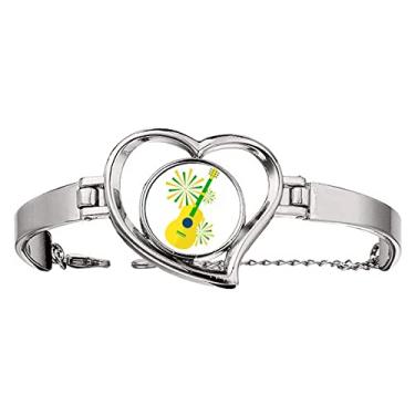 Imagem de N/A N/A Bracelete de desempenho de instrumento de carnaval brasileiro joia coração pulseira de arame, medium, metal