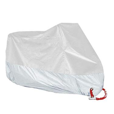 Imagem de HIOD 190T Capas de motocicleta à prova d'água Motors Dust Rain Snow UV Capa protetora para ambientes internos ao ar livre, prata, G