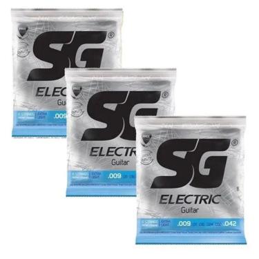 Imagem de Kit 3 Encordoamento Guitarra 010 / 046 Sg Niquel