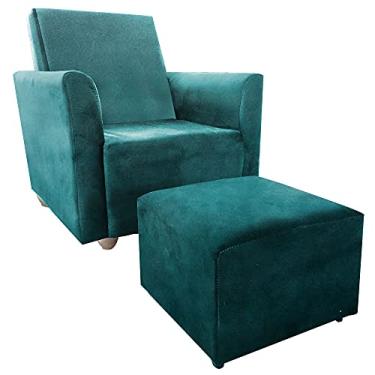 Imagem de Poltrona Infantil Angel + Puff Turquesa - Moveis Aguias
