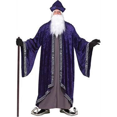 Imagem de Forum Novelties Fantasia masculina Grand Wizard Deluxe Designer Adulto Plus Size, Roxa, 3X-Large