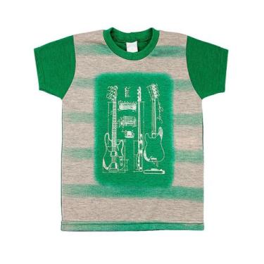 Imagem de Camiseta Infantil Malha Deep Mescla Guitarras - Verde - Ano Zero