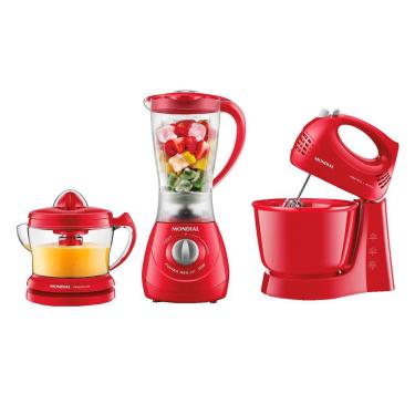 Imagem de Conjunto Especial Mondial  Batedeira , Extrator e Liquidificador KT-201-R 127V