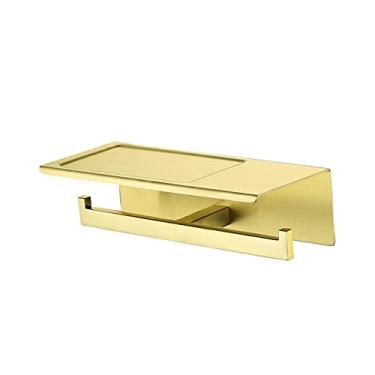 Imagem de Suporte de plataforma de telefone de papel dourado escovado barra de toalha rack prateleira saboneteira copo de escova de dentes suporte de escova de banheiro acessórios de banheiro, suporte de papel C