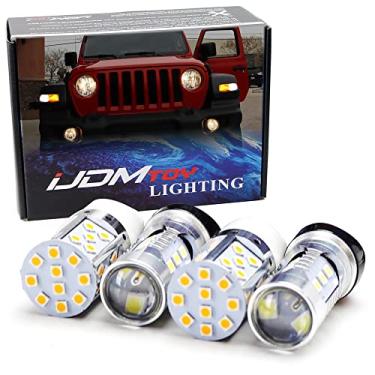 Imagem de iJDMTOY Kit completo de conversão de sinal de seta de luz diurna de LED, compatível com Jeep Wrangler JL Rubicon, Sahara com 2 lâmpadas DRL/Blinker